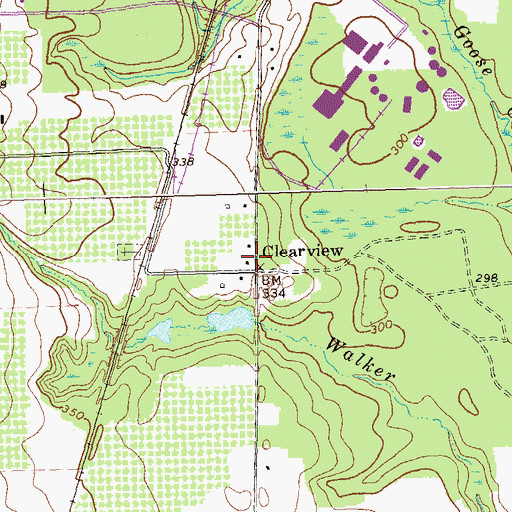 Topographic Map of Clearview, GA