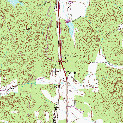 Topographic Map of Colima, GA