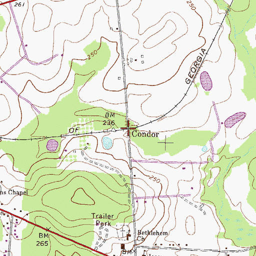 Topographic Map of Condor, GA