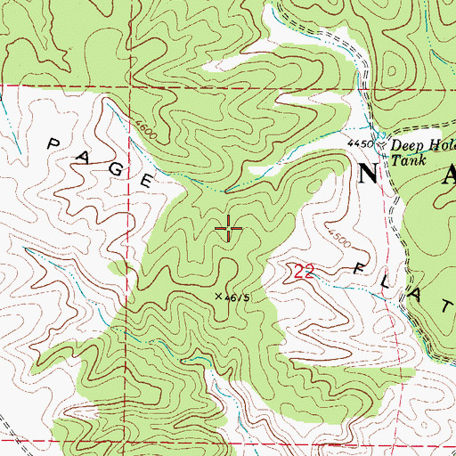 Topographic Map of Page Flat, AZ