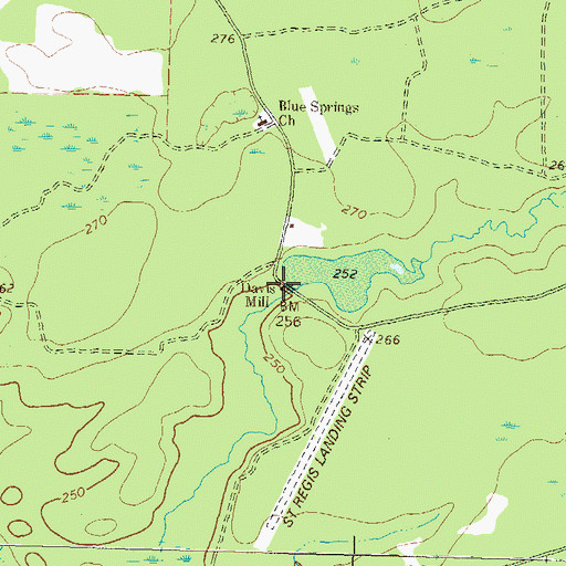 Topographic Map of Davis Mill, GA