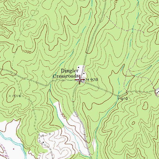 Topographic Map of Dingler Crossroads, GA