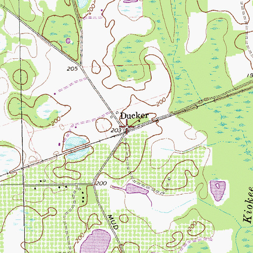 Topographic Map of Ducker, GA