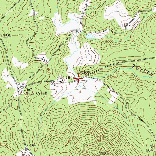 Topographic Map of Dyke, GA