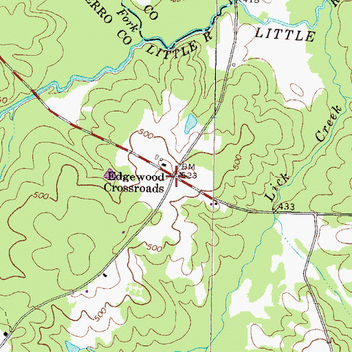 Topographic Map of Edgewood Crossroads, GA