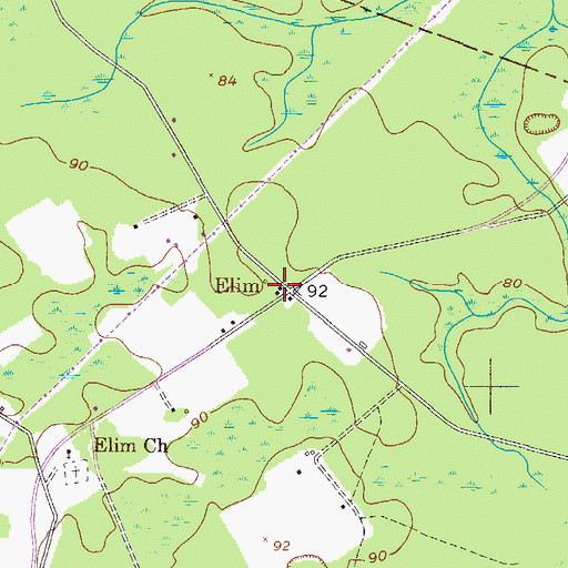 Topographic Map of Elim, GA