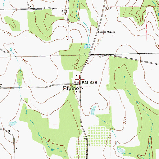 Topographic Map of Elpino, GA