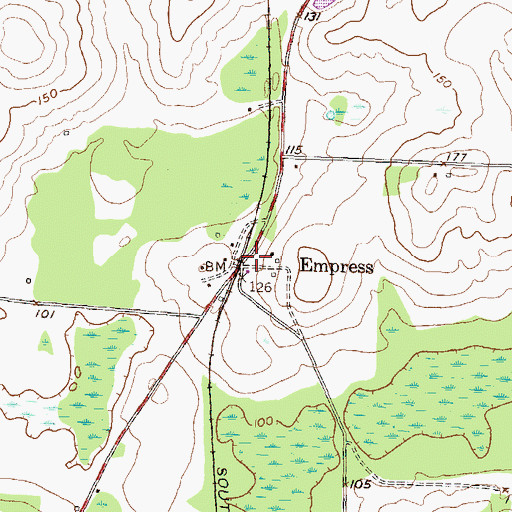 Topographic Map of Empress, GA