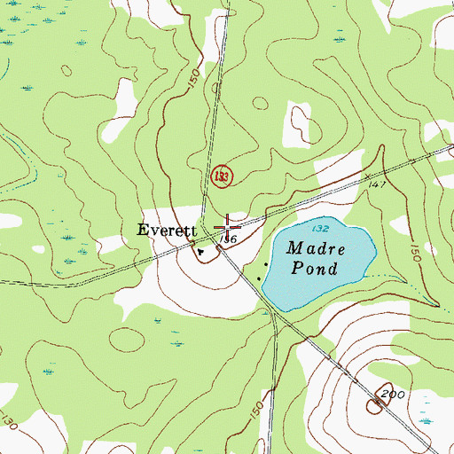 Topographic Map of Everett, GA