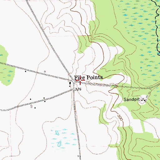 Topographic Map of Five Points, GA