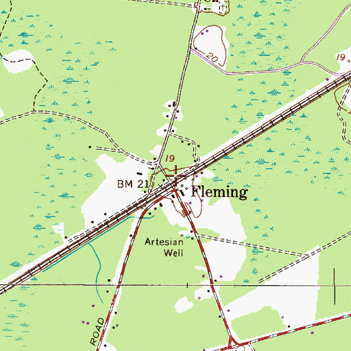 Topographic Map of Fleming, GA