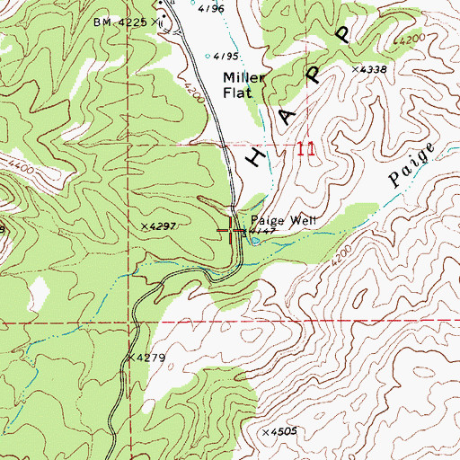 Topographic Map of Paige Well, AZ