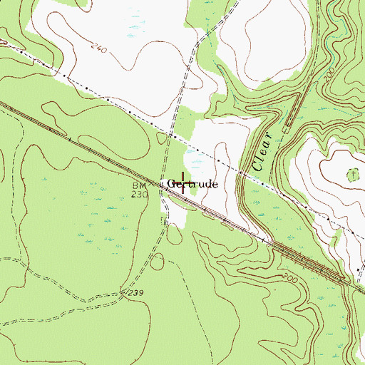 Topographic Map of Gertrude, GA