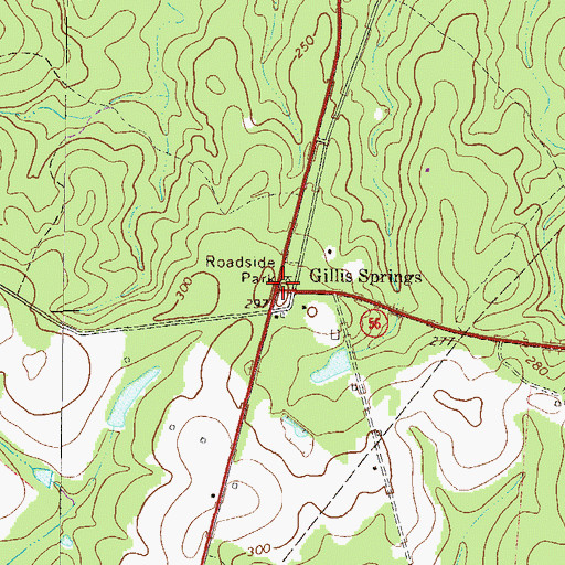 Topographic Map of Gillis Springs, GA