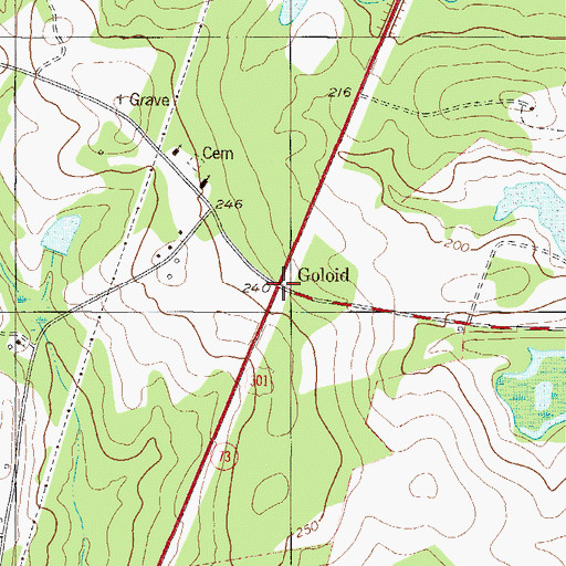 Topographic Map of Goloid, GA