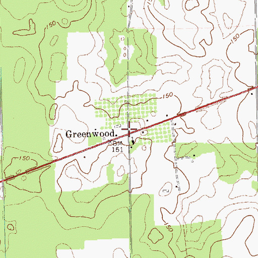 Topographic Map of Greenwood, GA