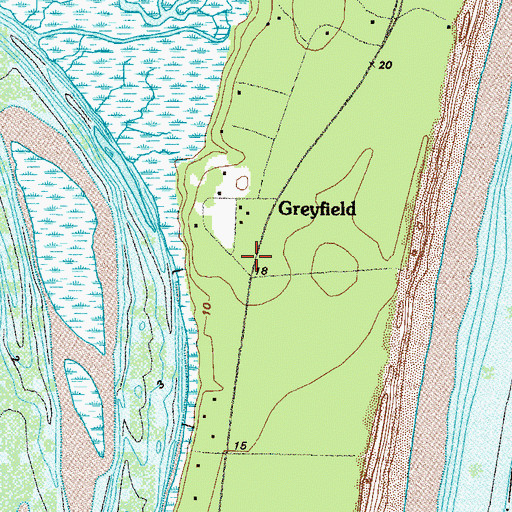 Topographic Map of Greyfield, GA