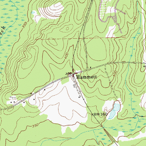 Topographic Map of Hammett, GA