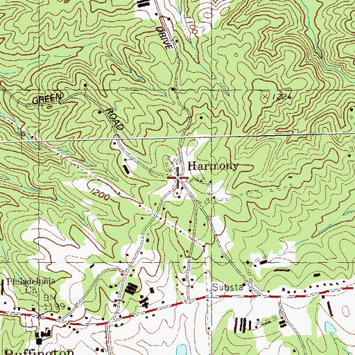 Topographic Map of Harmony, GA