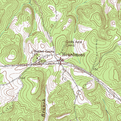 Topographic Map of Heardmont, GA
