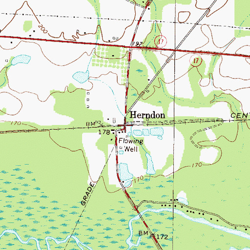 Topographic Map of Herndon, GA