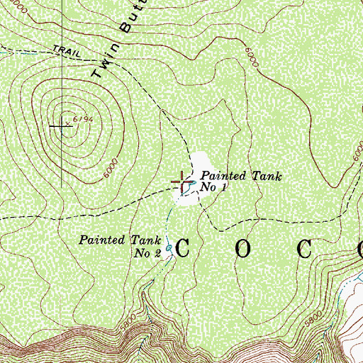 Topographic Map of Painted Tank Number One, AZ