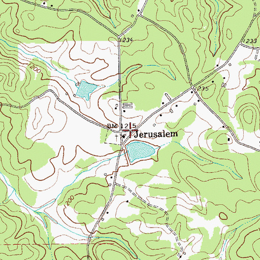 Topographic Map of Jerusalem, GA