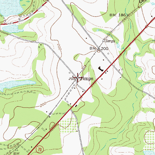 Topographic Map of Jimps, GA