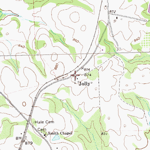 Topographic Map of Jolly, GA