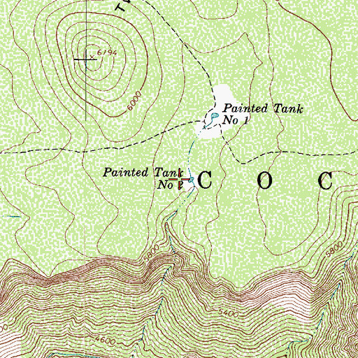 Topographic Map of Painted Tank Number Two, AZ