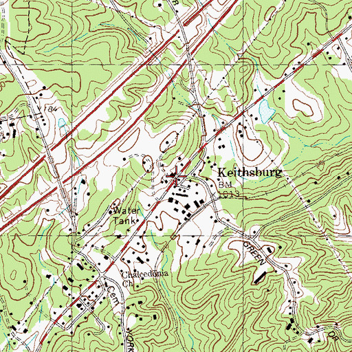 Topographic Map of Keithsburg, GA