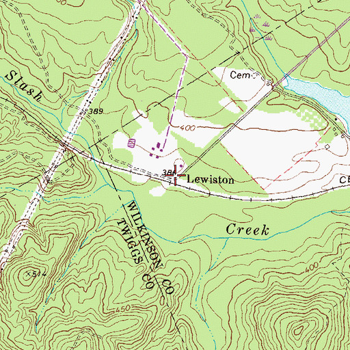 Topographic Map of Lewiston, GA