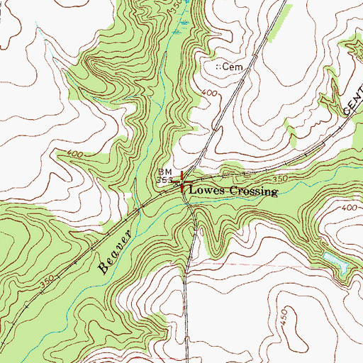 Topographic Map of Lowes Crossing, GA