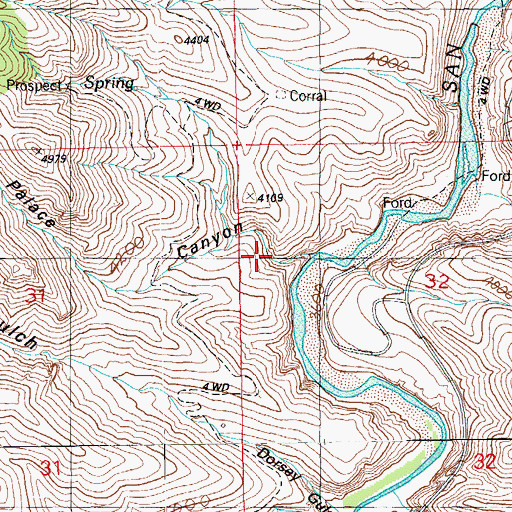 Topographic Map of Palace Canyon, AZ