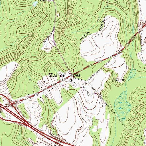 Topographic Map of Marion, GA