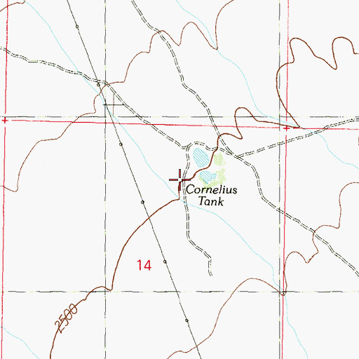 Topographic Map of Cornelius Tank, AZ