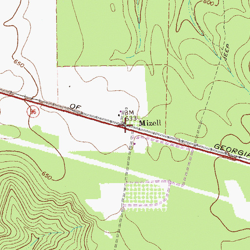 Topographic Map of Mizell, GA