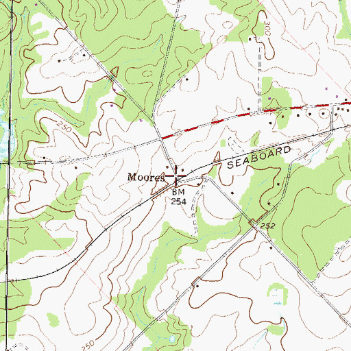 Topographic Map of Moores, GA