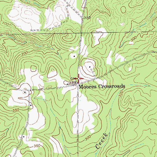 Topographic Map of Moores Crossroads, GA