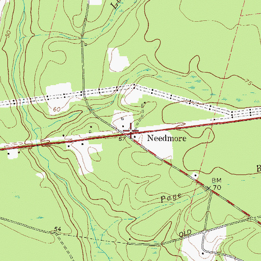 Topographic Map of Needmore, GA