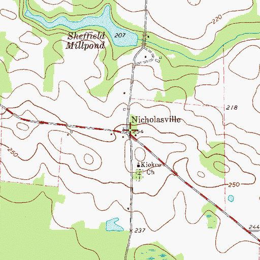 Topographic Map of Nicholasville, GA
