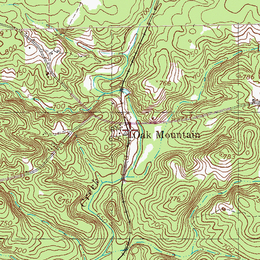 Topographic Map of Oak Mountain, GA