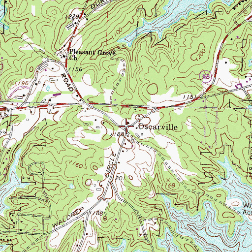 Topographic Map of Oscarville, GA