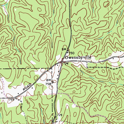 Topographic Map of Owensbyville, GA
