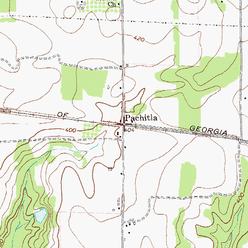 Topographic Map of Pachitla, GA