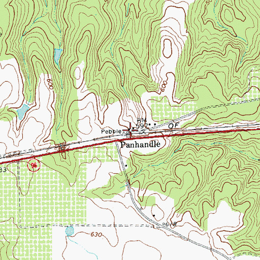 Topographic Map of Panhandle, GA