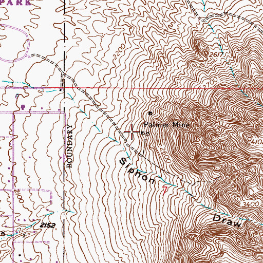 Topographic Map of Palmer Mine, AZ
