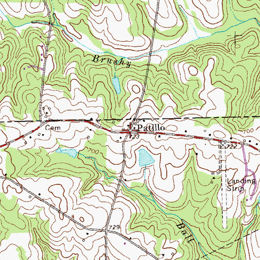 Topographic Map of Patillo, GA
