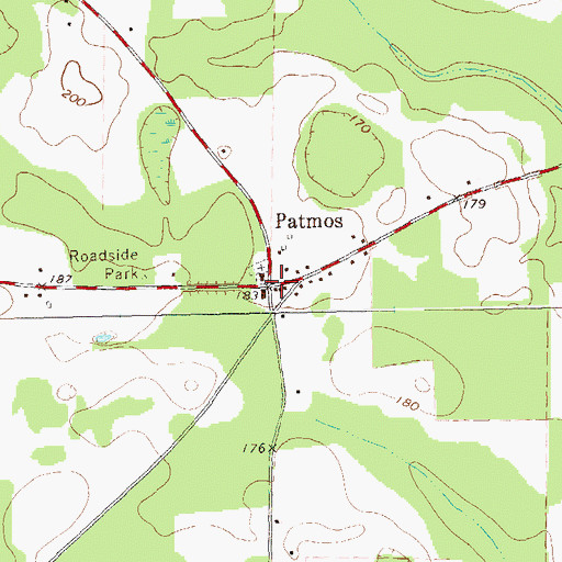 Topographic Map of Patmos, GA