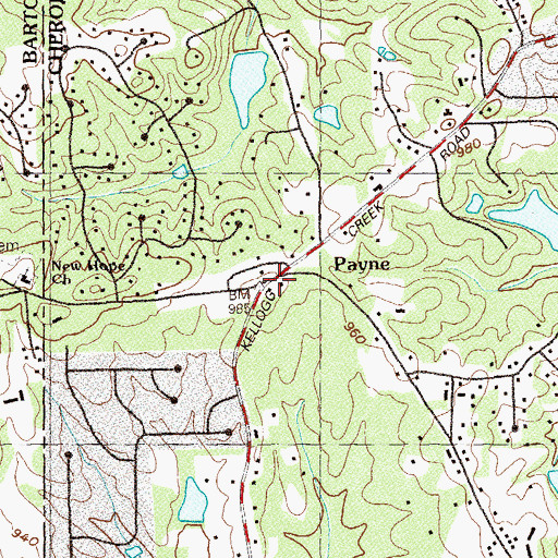 Topographic Map of Payne, GA